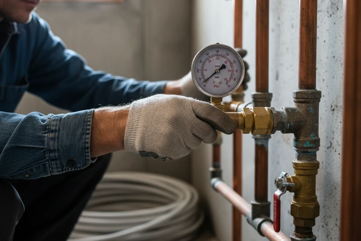 Pressure testing a repaired line during Water Line Repair in Daly City